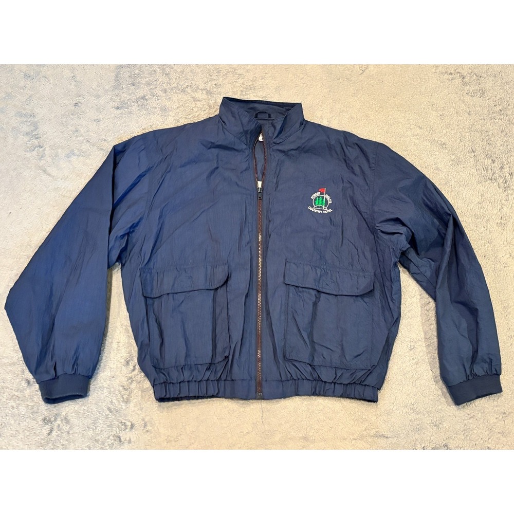 Slazenger Jacket Mens Large Blue 1/4 Zip Pullover Golf Windbreaker Logo